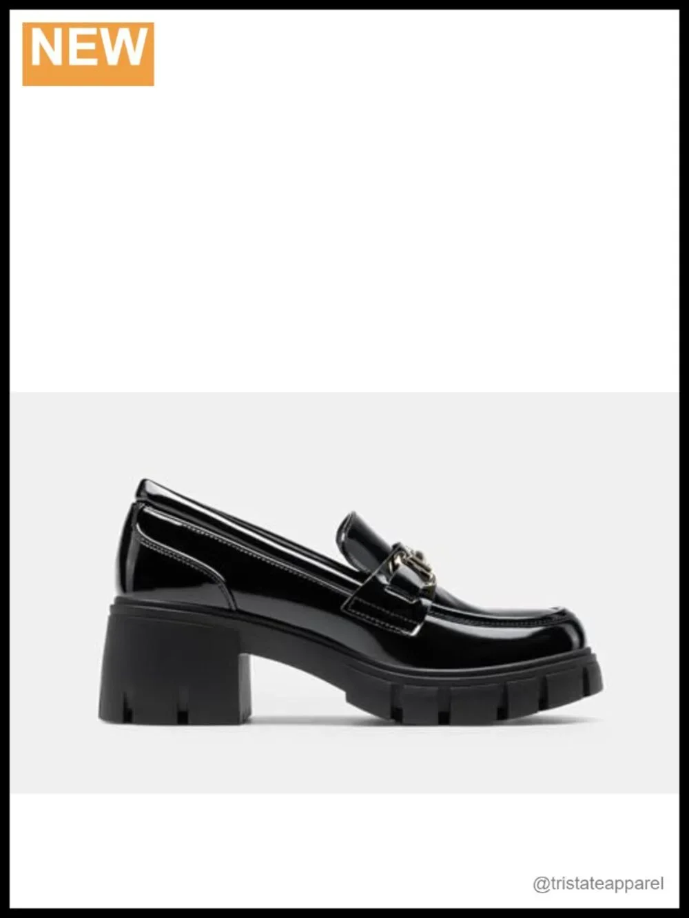 Chunky Platform Loafers with Horse-Bit Detail - Faux Leather
